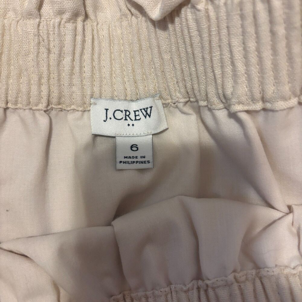 J Crew Mini Skirt Size 6 Linen Blend Re-Imagined Light Sand/Beige Lined Beach - Picture 4 of 9